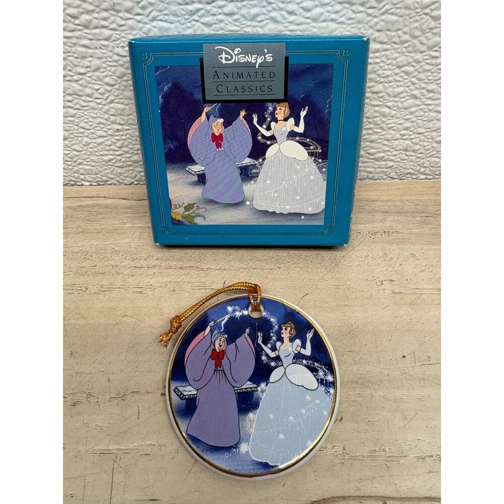 Vtg Disney Animated Classics Porcelain Ornament Cindarella